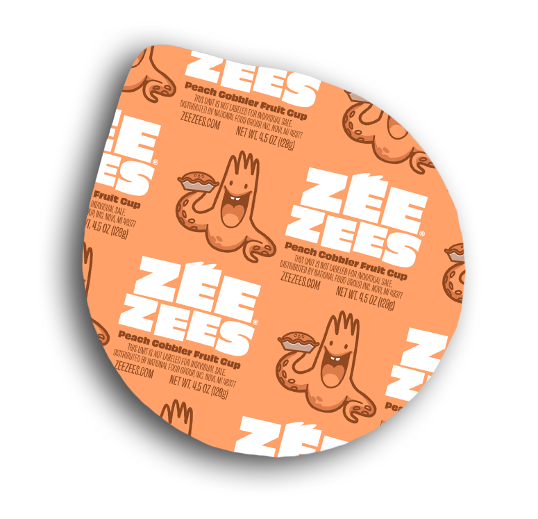 Zee Zees, Fruit Cup, Peaches Cobbler, I/W, 4.5oz